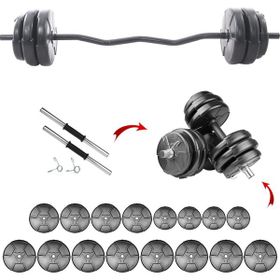 E-Life Training 59 kg Dambıl Seti ve Halter Ağırlık Seti
