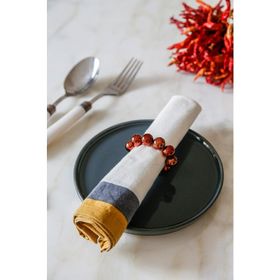 E-Sanat Evi 6'lı Parlak Boncuklu Bakır Peçete Yüzüğü