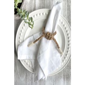 E-Sanat Evi Bohem Naturel Halatlı 6 Adet Peçete Yüzüğü