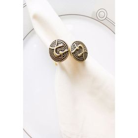 E-Sanat Evi Dekoratif Twin Gold 6 Adet Peçete Yüzüğü