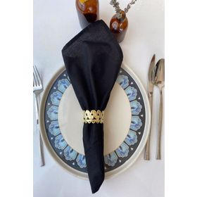 E-Sanat Evi Gold Casablanca Luxury Metal 6 Adet Peçete Halkası
