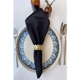 E-Sanat Evi Gold Casablanca Luxury Metal 6 Adet Peçete Halkası