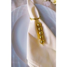 E-Sanat Evi Gold Halkalı Gold Parlak Boncuklu 6 Adet Peçete Yüzüğü