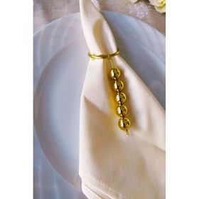 E-Sanat Evi Gold Halkalı Gold Parlak Boncuklu 6 Adet Peçete Yüzüğü