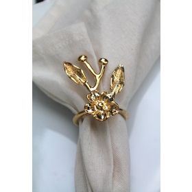 E-Sanat Evi Gold Japon Gülü Modern Metal 6 Adet Peçete Halkası