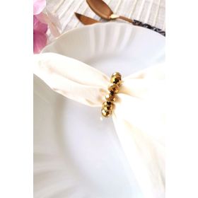 E-Sanat Evi Gold Kristal Top Boncuklu 6 Adet Peçete Yüzüğü