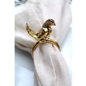 E-Sanat Evi Gold Kuş Figürlü Modern Metal 6 Adet Peçete Halkası