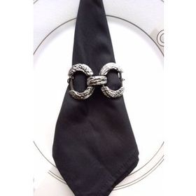 E-Sanat Evi Zincir Halkalı Smartness Gümüş Metal 6 Adet Peçete Yüzüğü