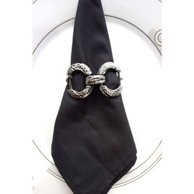 E-Sanat Evi Zincir Halkalı Smartness Gümüş Metal 6 Adet Peçete Yüzüğü