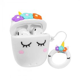 E2M Beyaz Unicorn AirPods 1-2 Kılıfı