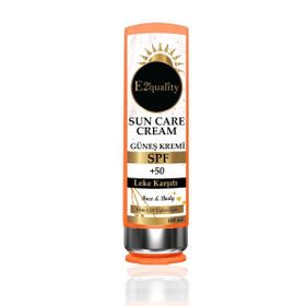 E2'quality 100 ml Spf 50+ Leke Karşıtı Yüz ve Vücut İçin Güneş Kremi