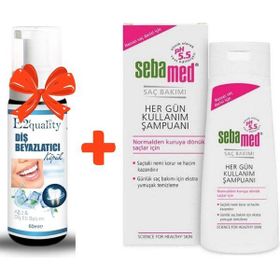 E2'quality Diş Beyazlatıcı Köpük + Sebamed 200 ml Her Gün Kullanım Saç Şampuanı