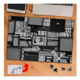 E5041 Televizyonlu Gazeteli Duvar 240 Parça Puzzle Yapboz Tablo