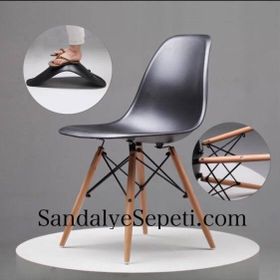 Eames Ahşap Siyah Sandalye