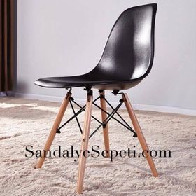 Eames Ahşap Siyah Sandalye