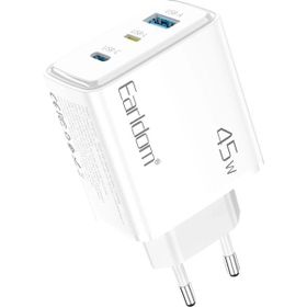 Earldom EU52 Type-C Lightning ve USB Çıkışlı 45W PD Hızlı Şarj Aleti