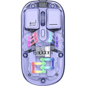 Earldom KM16 1600 Dpı Mor Sessiz Transparan Yapılı Rgb Kablosuz Ofis Mouse