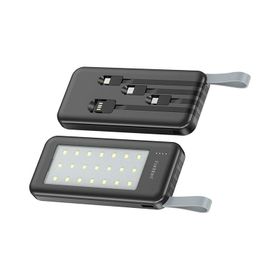 Earldom PB48 10.000 mAh 10W Led Işıklı 3in1 Dahili Kablolu Siyah Powerbank
