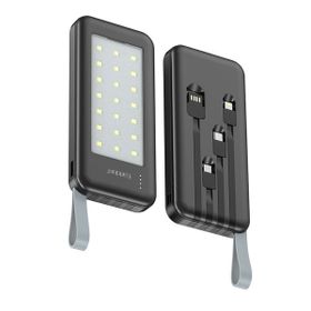 Earldom PB48 10.000 mAh 10W Led Işıklı 3in1 Dahili Kablolu Siyah Powerbank