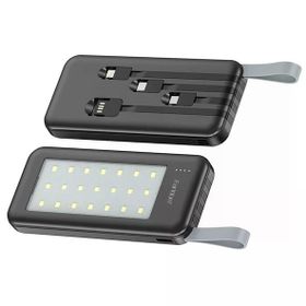 Earldom PB48 10.000 mAh 10W Led Işıklı 3in1 Dahili Kablolu Siyah Powerbank