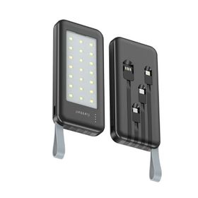 Earldom PB48 10.000 mAh 10W Led Işıklı 3in1 Dahili Kablolu Siyah Powerbank