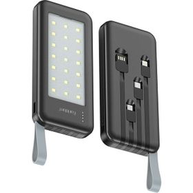 Earldom PB48 10.000 mAh 10W Led Işıklı 3in1 Dahili Kablolu Siyah Powerbank