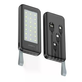 Earldom PB48 10.000 mAh 10W Led Işıklı 3in1 Dahili Kablolu Siyah Powerbank