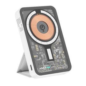 Earldom PD32 5.000 mAh 22.5W Kablosuz Şarjlı Standlı Pd Hızlı Şarj Beyaz Powerbank