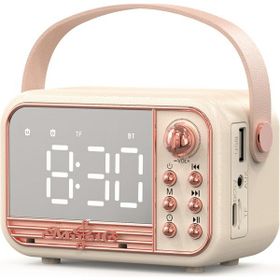 East China Station Retro Bluetooth Çalar Saat Ayna Küçük Bej Hoparlör