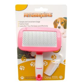 Eastland 10x6 cm Pembe Saplı Kedi Köpek Tüy Temizleme Fırçası