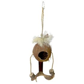 Eastland 17x42 cm Hindistan Cevizi İpli Ahşap Kuş Oyuncağı