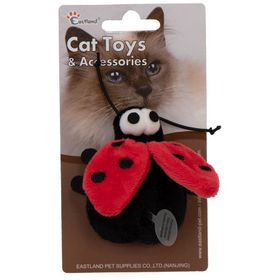Eastland Catnipli Peluş Dijital Sesli Uğur Böceği Kedi Oyuncağı