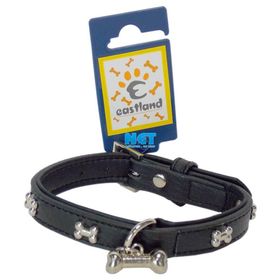 Eastland Deri Metal Kemik İşlemeli 1.6x35 cm Köpek Tasması