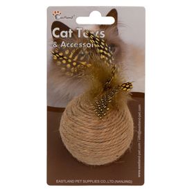 Eastland Hasır Tüylü Çıngıraklı 6 cm Kedi Oyuncağı