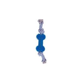 Eastland Kemik Şeklinde İpli 30 cm Mavi Beyaz Köpek Oyuncağı