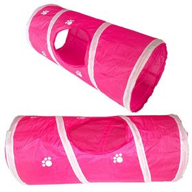 Eastland Pati Desenli Pembe 55x25 cm Kedi Oyun Tüneli