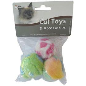 Eastland Tıkırtılı 4 cm Çap 3'lü Top Kedi Oyuncağı