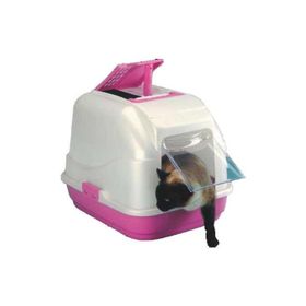Easy Cat Pembe Kilitli Kapalı Kedi Tuvaleti