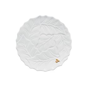 Easy Life Holly & Berries Beyaz 20 cm Porselen Pasta Tabağı