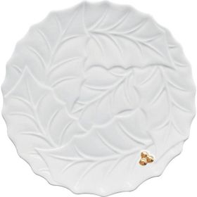 Easy Life Holly & Berries Beyaz 20 cm Porselen Pasta Tabağı