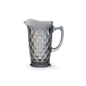Easy Life Rölyef Süslemeli 1500 ml Mavi Cam Sürahi