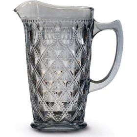 Easy Life Rölyef Süslemeli 1500 ml Mavi Cam Sürahi