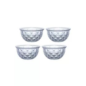 Easy Life Rölyef Süslemeli Amber 400 ml 4'lü Cam Kase
