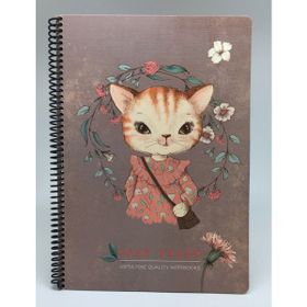 Easy Notes Kedi Desenli A4 80 Yaprak Çizgili Karton Kapak Spiralli Defter