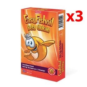 EasyFishoil Beta Glukan Çiğnenebilir 3x30 Jel Form Balık Yağı