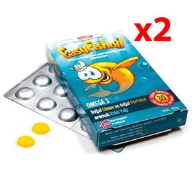 EasyFishoil Omega 3 Limon Portakal Aromalı Çiğnenebilir 2x30 Jel Form Balık Yağı