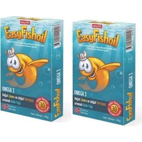 EasyFishoil Omega 3 Limon Portakal Aromalı Çiğnenebilir 2x30 Jel Form Balık Yağı
