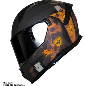 Ebakbak Ece 22.R06 Sertifikalı Güneş Vizörlü Fiber Full Face Yeni Sezon Bones Motorsiklet Kaskı