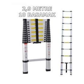 Ebax 10 Basamaklı 2.9 mt Alüminyum Teleskopik Uzayan Merdiven