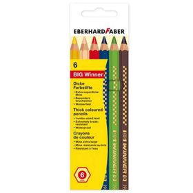 Eberhard Faber Big Winner 6 Renk Tam Boy Jumbo Kuru Boya Kalemi